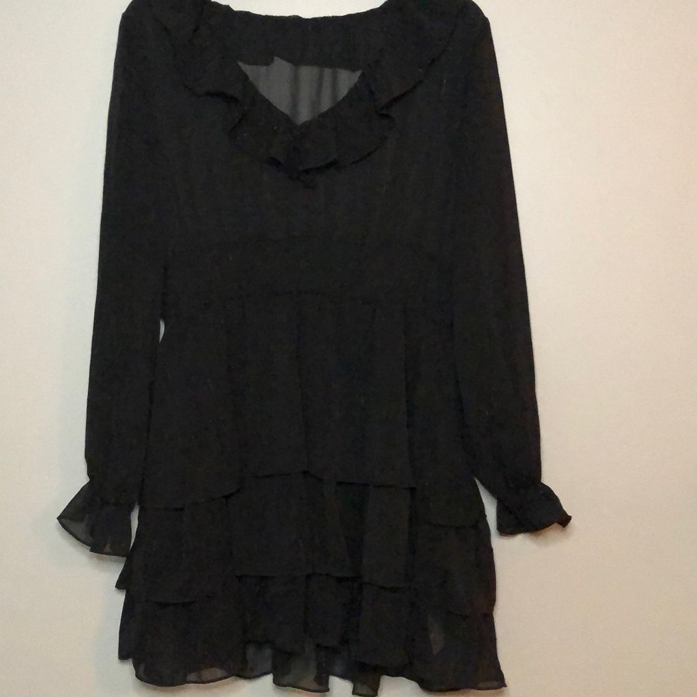 Black ruffle dress